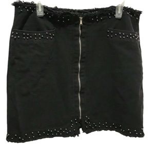 Dex Studded Black Mini Skirt - Size 31